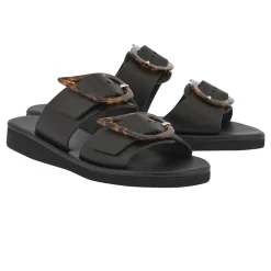 Iaso black tortoiseshell Women Slides |Comfort Soles