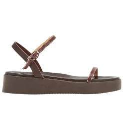 Hot Irida stitch brown off white Women Comfort Soles |Slingbacks
