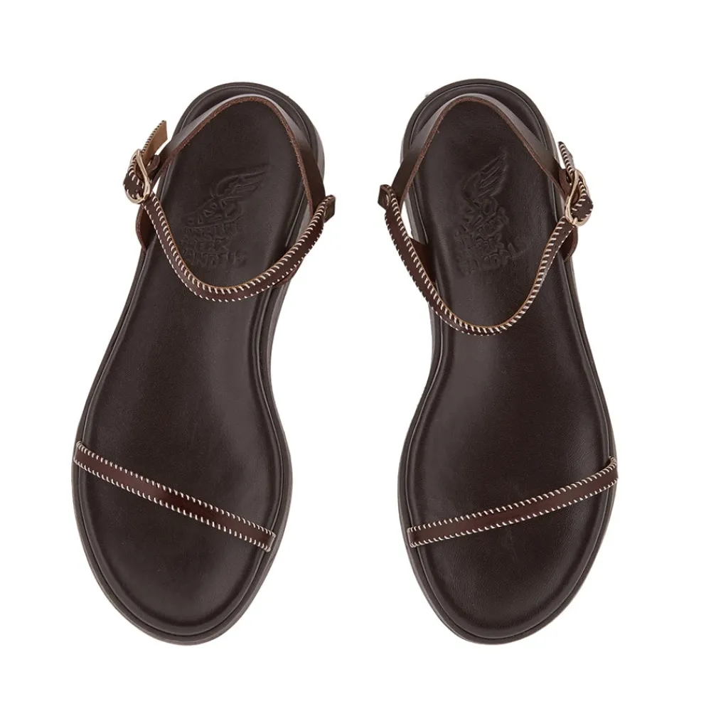 Hot Irida stitch brown off white Women Comfort Soles |Slingbacks