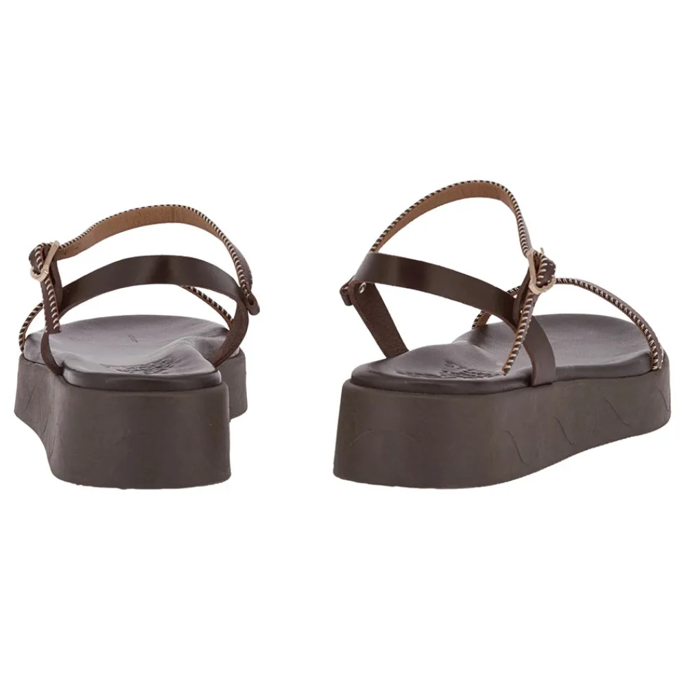 Hot Irida stitch brown off white Women Comfort Soles |Slingbacks
