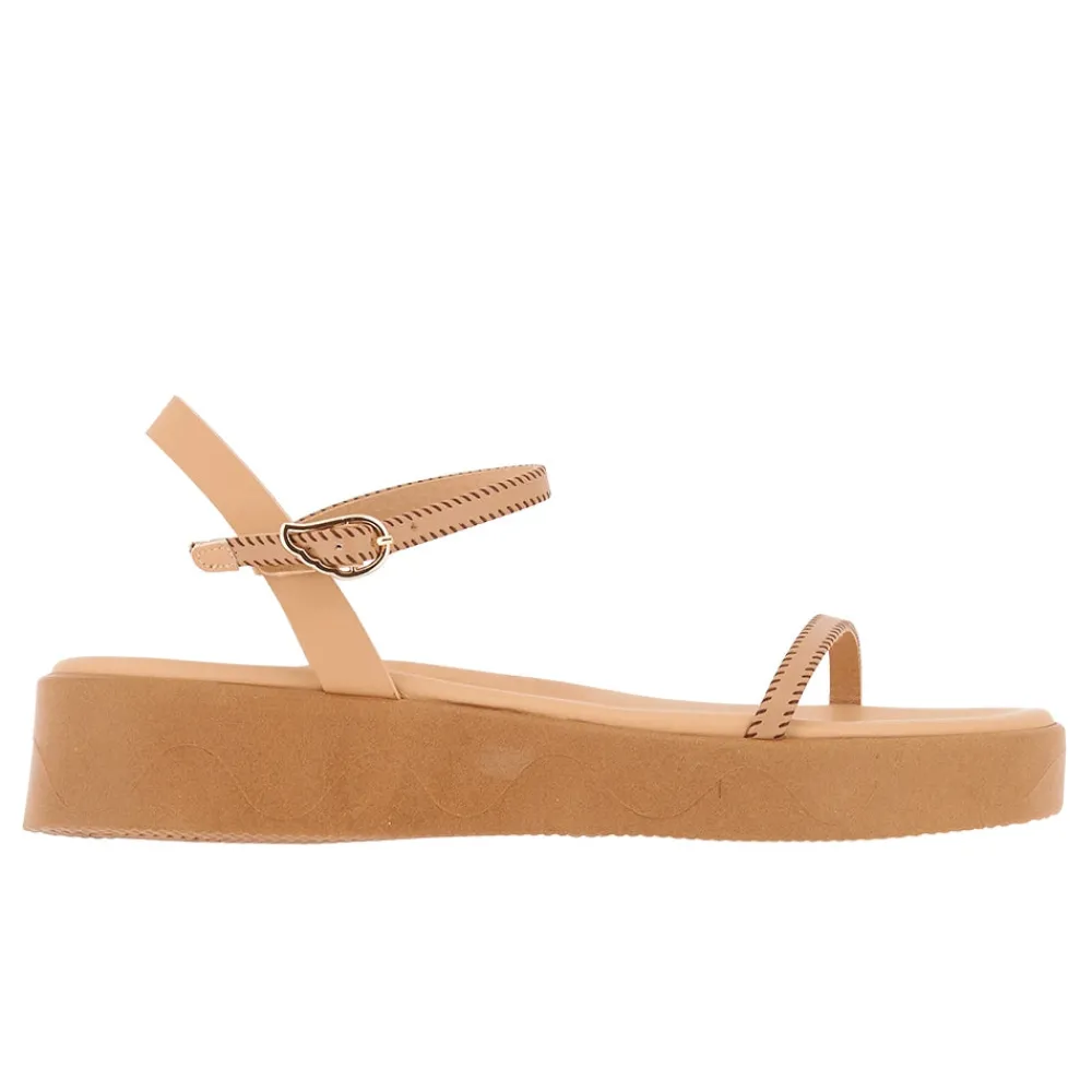 Irida stitch natural brown Women Comfort Soles |Slingbacks