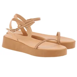 Irida stitch natural brown Women Comfort Soles |Slingbacks