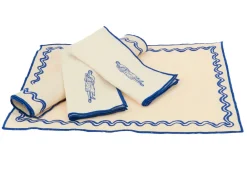 Discount Set of 2 placemats ecru blue Homeware